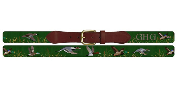 Waterfowl Hunting Needlepoint Belt