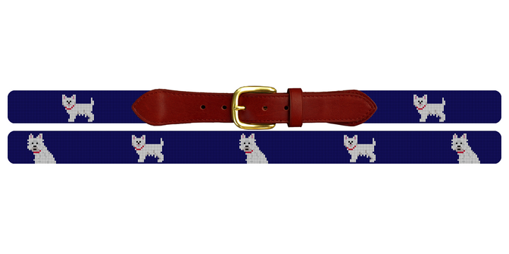 West Highland Terrier Needlepoint Belt