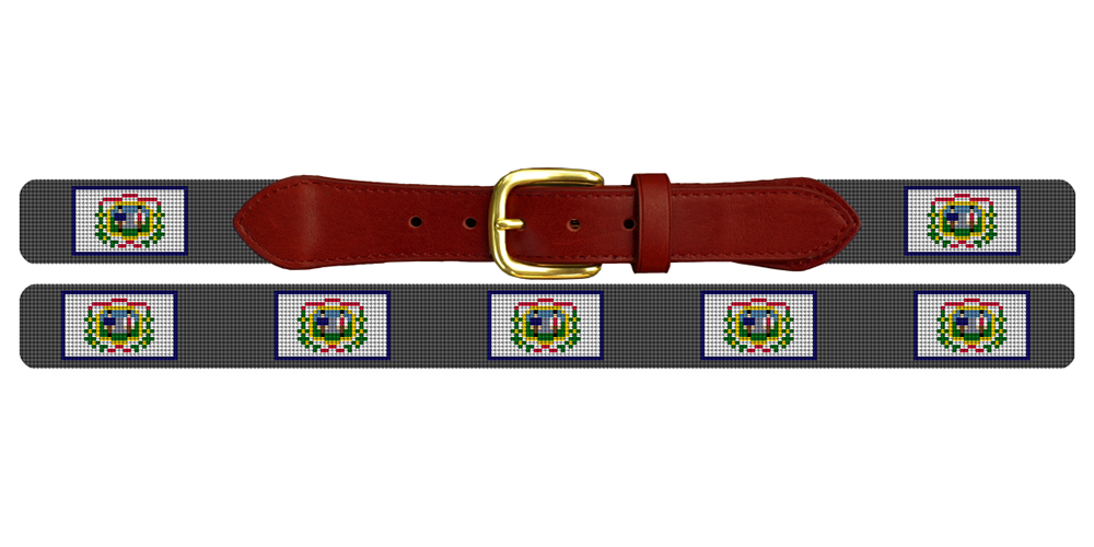 West Virginia Flag Needlepoint Belt State Pride – Brewster Belt