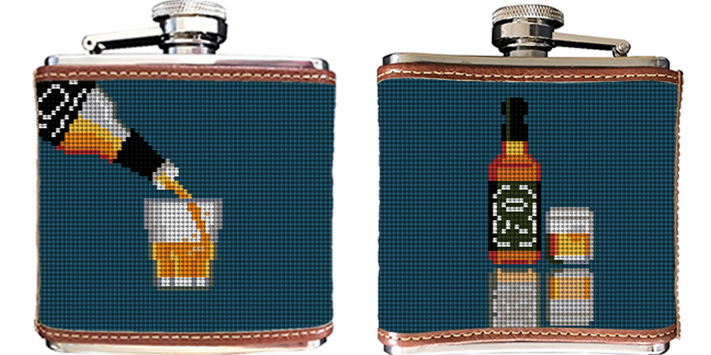 Whiskey Needlepoint Flask