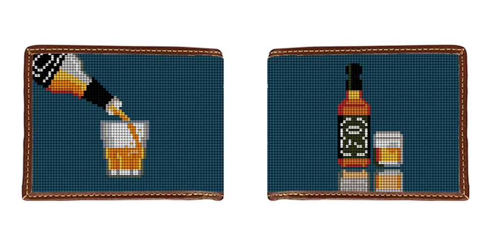 Whiskey Needlepoint Wallet