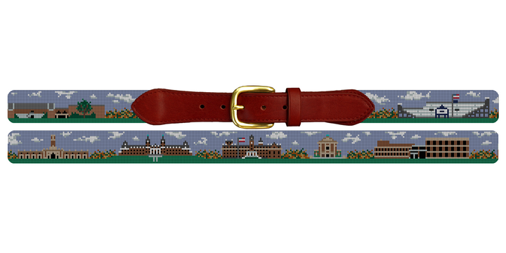 Worcester MA Landscape Needlepoint Belt