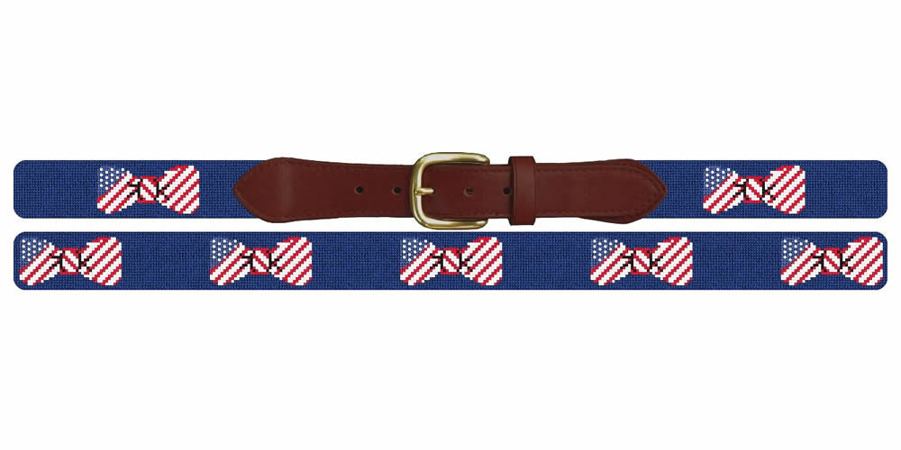 American Bow Tie Needlepoint Belt