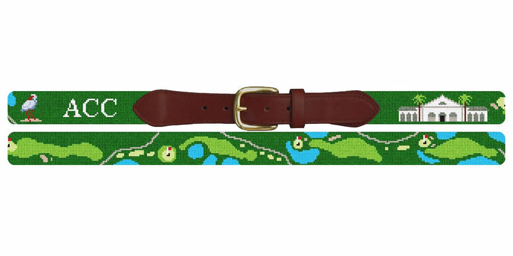Audubon Golf Course Needlepoint Belt