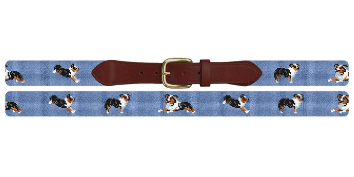 Aussie Shepherd Needlepoint Belt