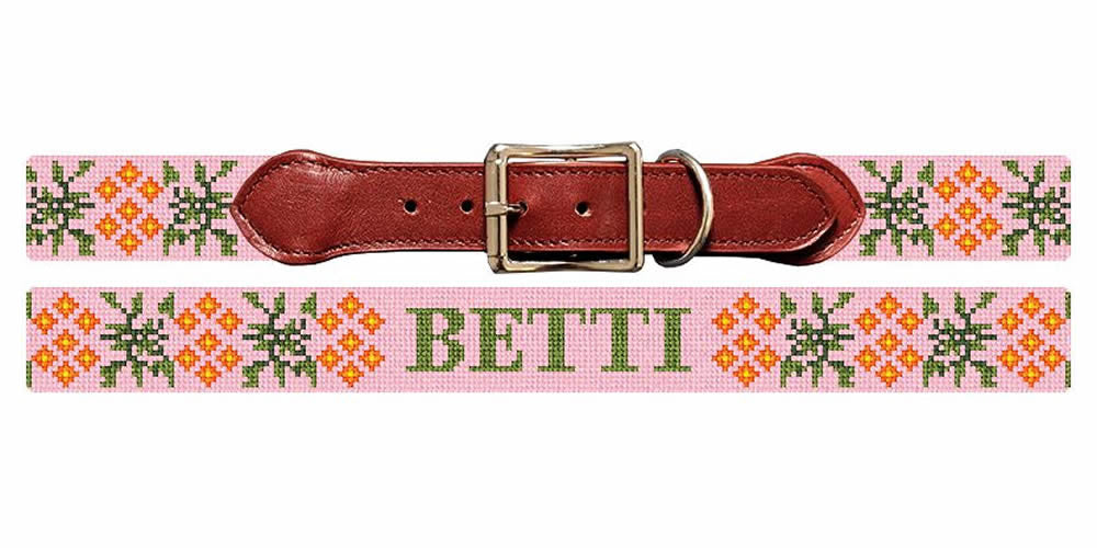 Bellerose Flora Needlepoint Dog Collar