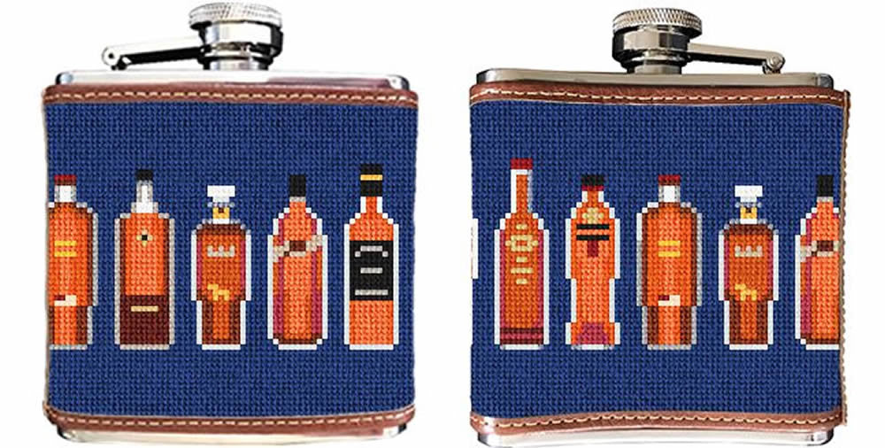 Best Bourbon Needlepoint Flask