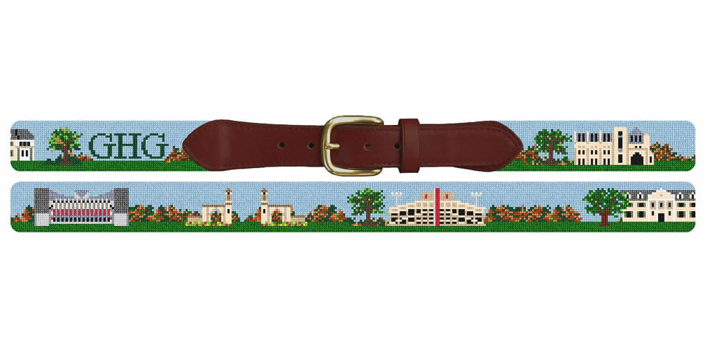 Bloomington Indiana Landscape Needlepoint Belt Indiana University