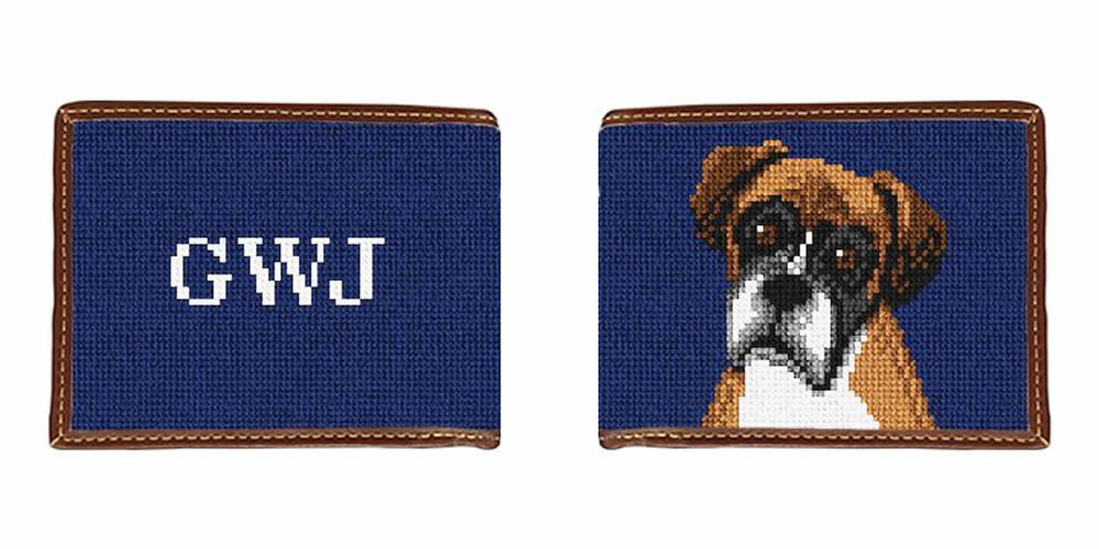 Boxer Needlepoint Wallet