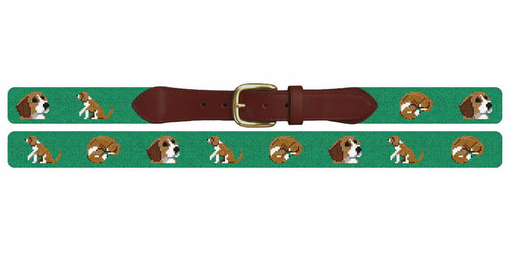 Busy Beagle Needlepoint Belt