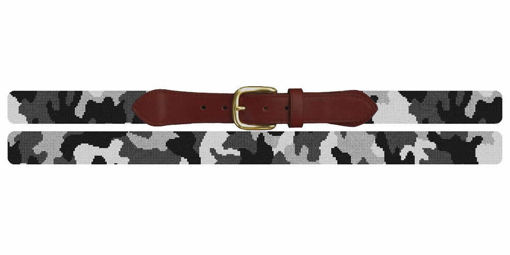 Camouflage Grey Needlepoint Belt