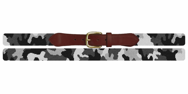 Camouflage Grey Needlepoint Belt