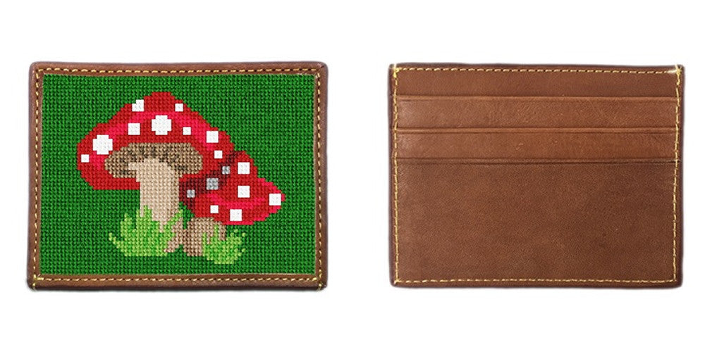 Classic Mushroom Needlepoint Card Wallet