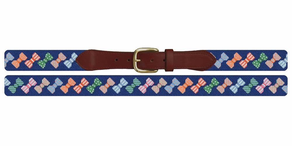 Dapper Bow Ties Needlepoint Belt