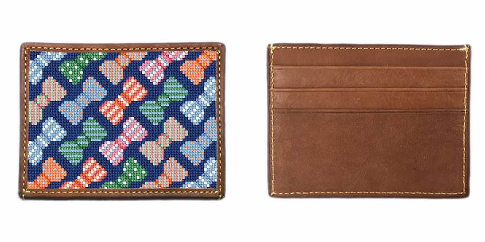 Dapper Bow Ties Needlepoint Card Wallet