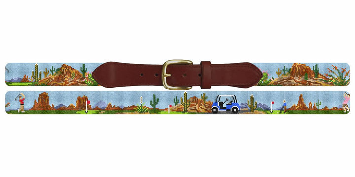 Desert Golf Landscape Needlepoint Belt