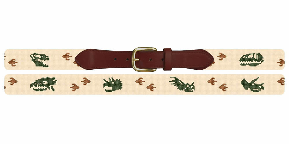 Dinosaur Fossils Needlepoint Belt