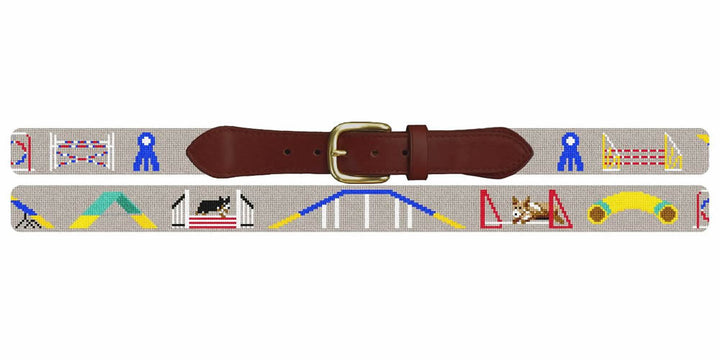 Dog Agility Competition Needlepoint Belt