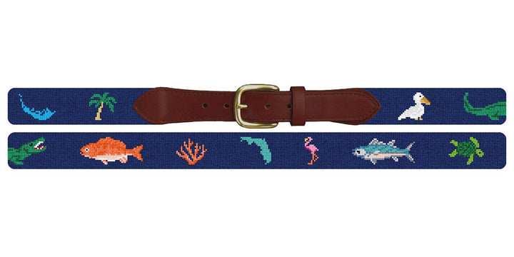 Florida Paradise Needlepoint Belt