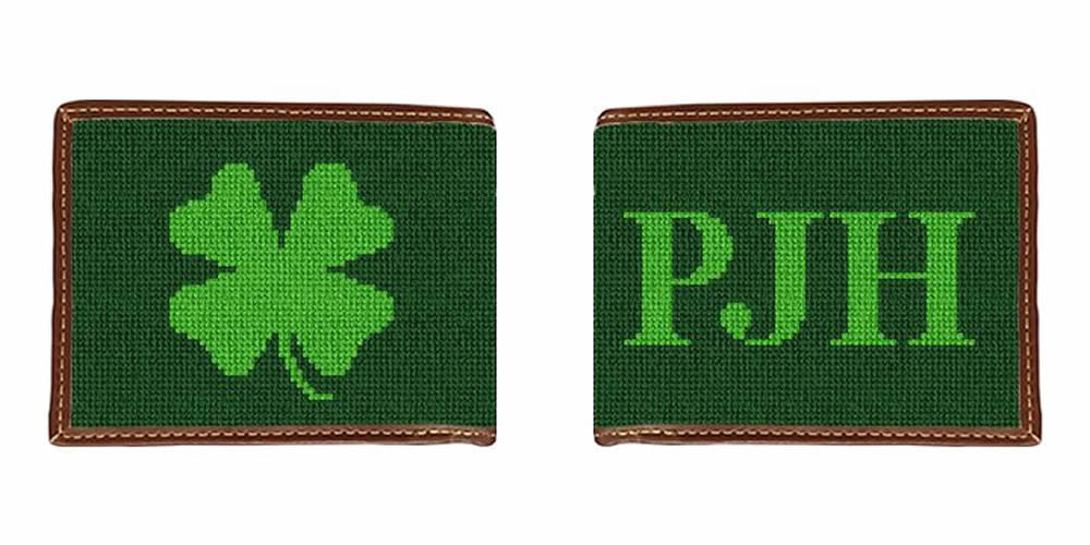 Four Leaf Clover Needlepoint Wallet