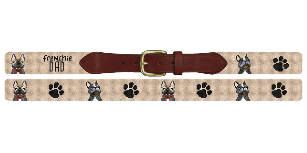 Frenchie Dad Needlepoint Belt