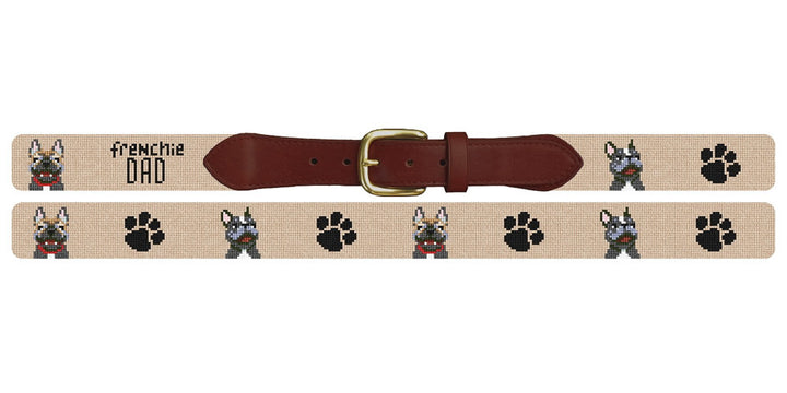 Frenchie Dad Needlepoint Belt