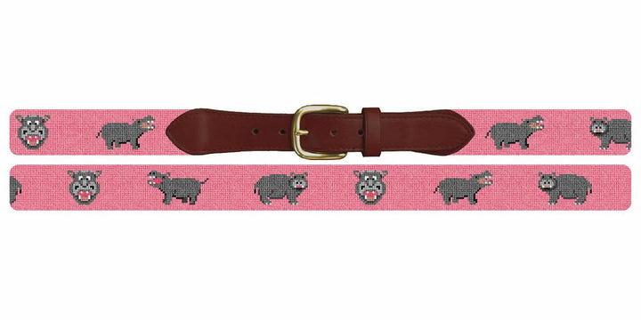 Hilarious Hippo Needlepoint Belt