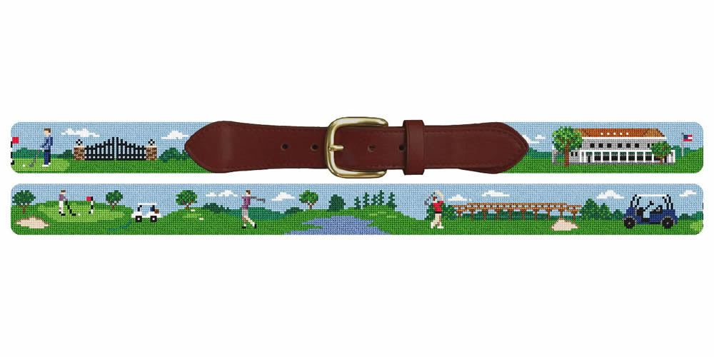 Louisville Golf Course Needlepoint Belt