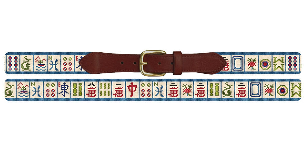 Mahjong Sapphire Needlepoint Belt