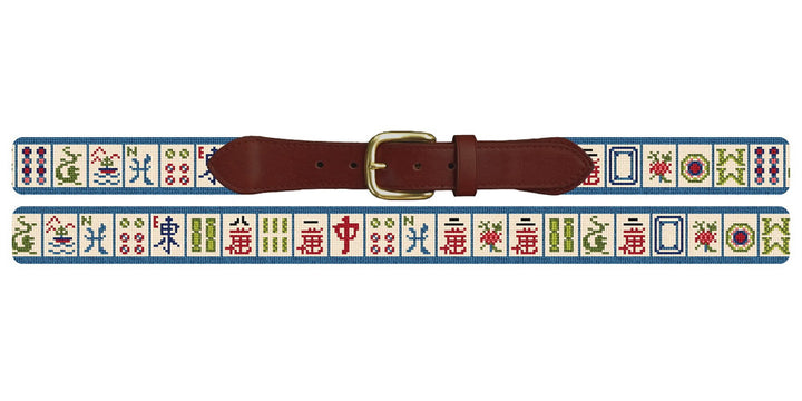 Mahjong Sapphire Needlepoint Belt