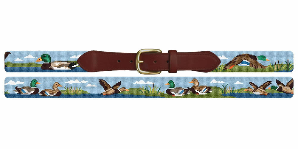 Mallard Duck Needlepoint Belt