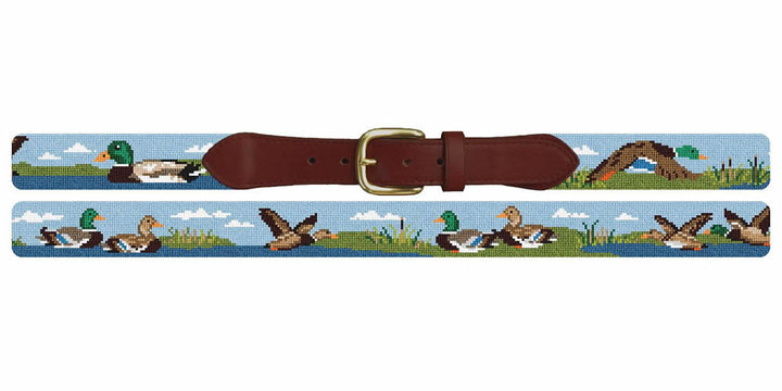 Mallard Duck Needlepoint Belt