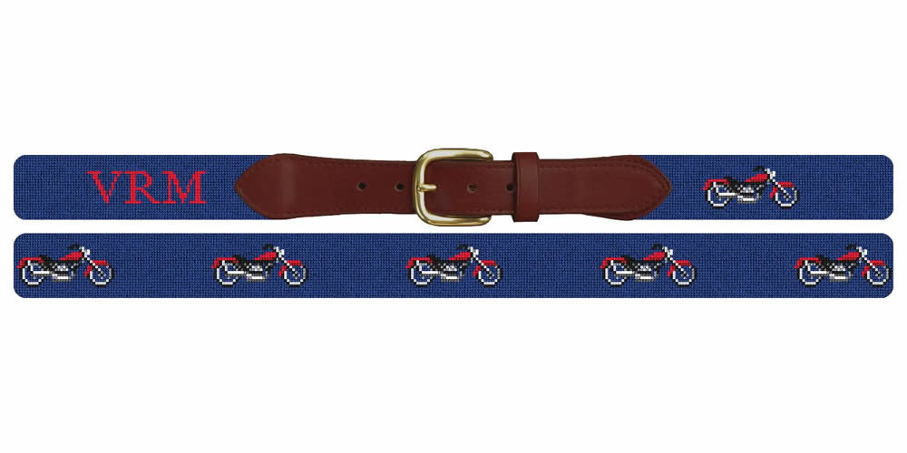 Motorcycle Needlepoint Belt