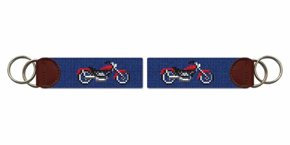 Motorcycle Needlepoint Key Fob