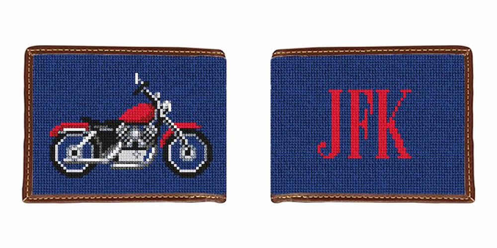 Motorcycle Needlepoint Wallet