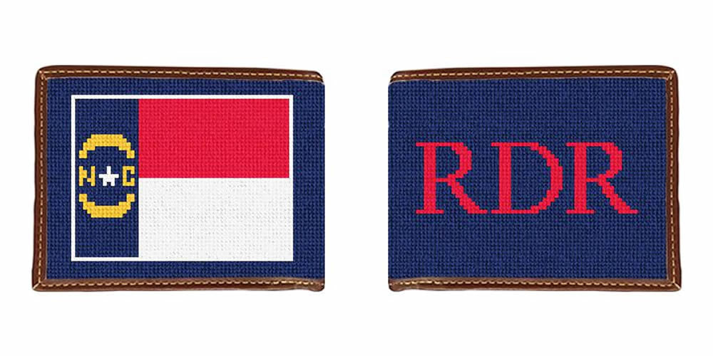 North Carolina Flag Needlepoint Wallet