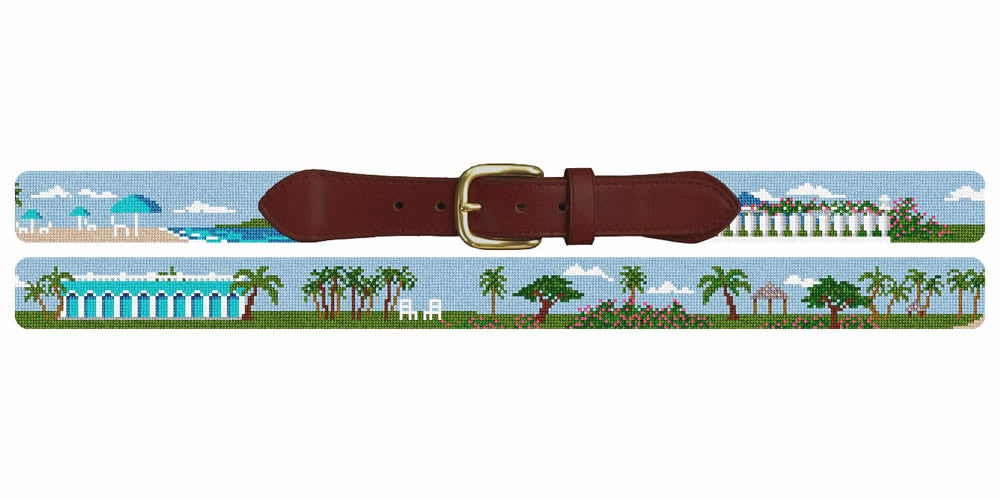 Ocho Rios Jamaica Landscape Needlepoint Belt