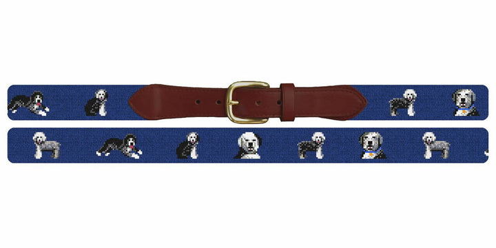 Old English Sheepdog Needlepoint Belt