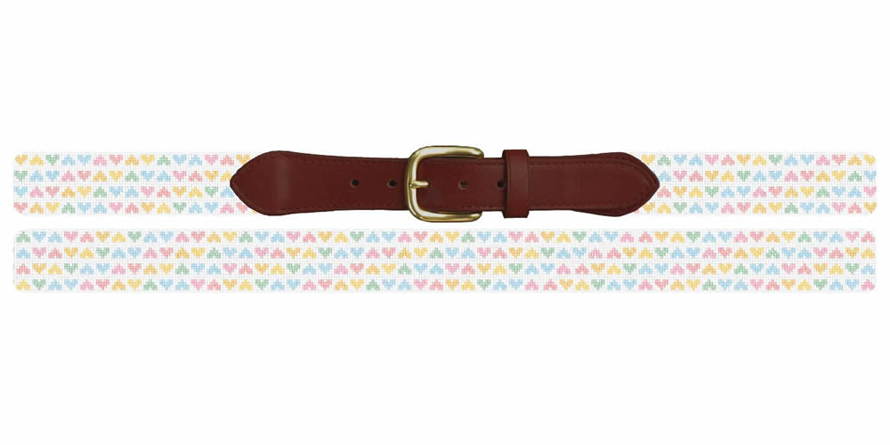 Pastel Rainbow Needlepoint Belt