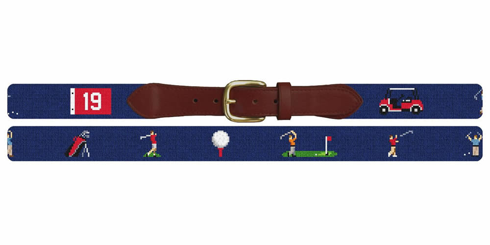 Perfect Golf Swing Needlepoint Belt