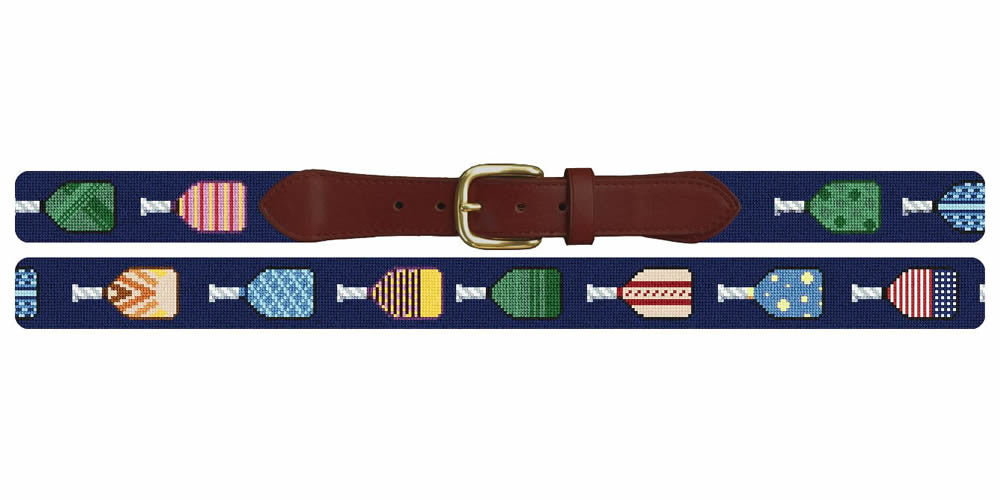 Pickleball Paddles Needlepoint Belt
