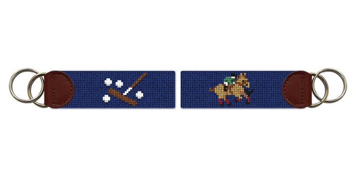 Polo Needlepoint Key Fob