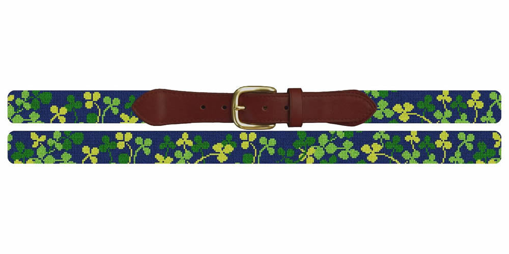 Shamrock Garden Needlepoint Belt