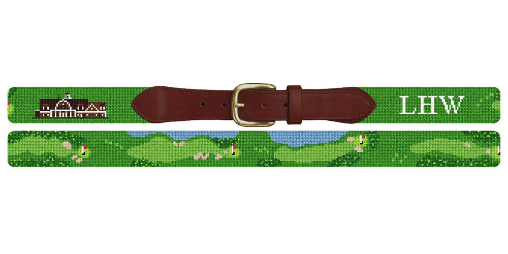 Shelter Harbor Golf Course Needlepoint Belt