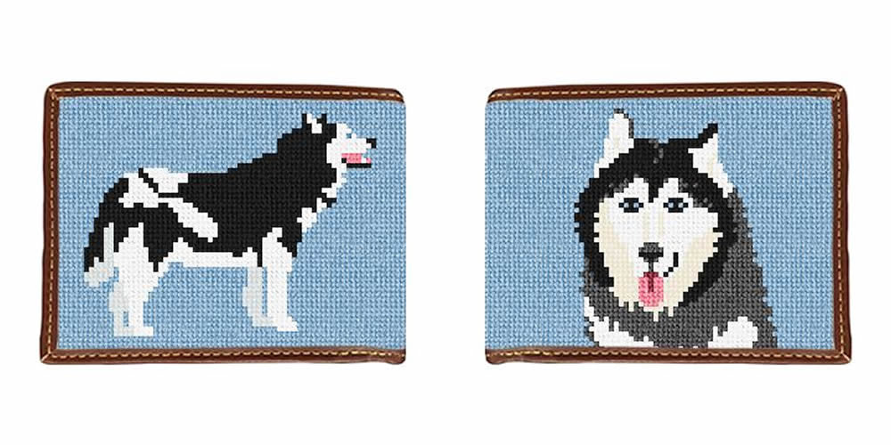 Siberian Husky Needlepoint Wallet