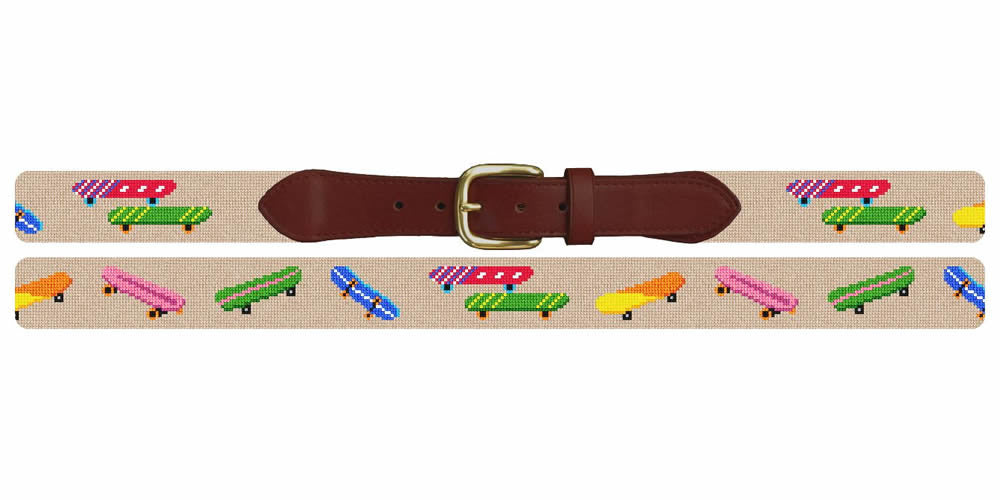 Skateboard Needlepoint Belt