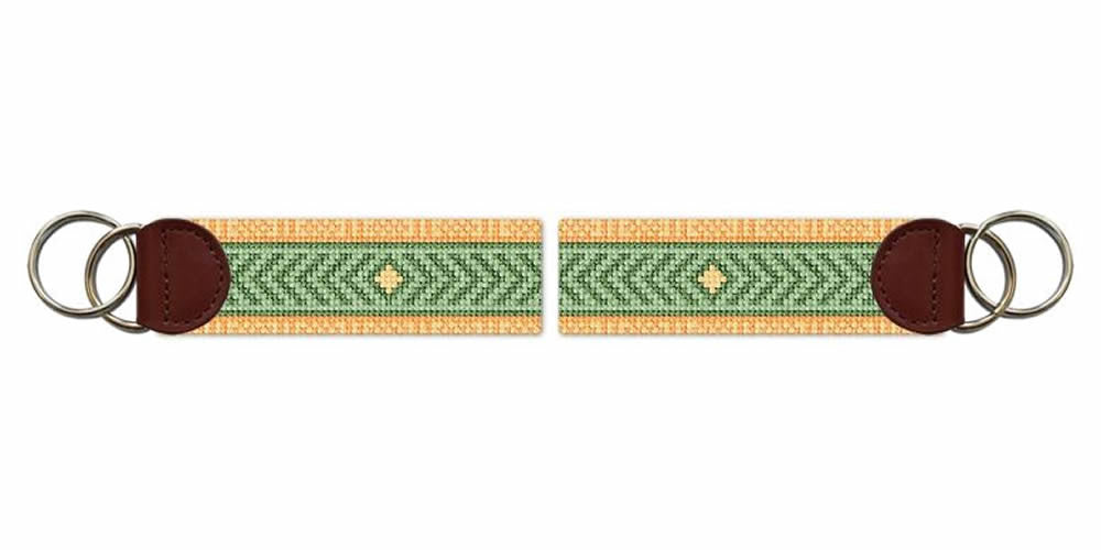 Sky Band Gold Needlepoint Key Fob
