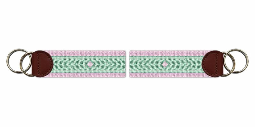 Sky Band Lilac Needlepoint Key Fob