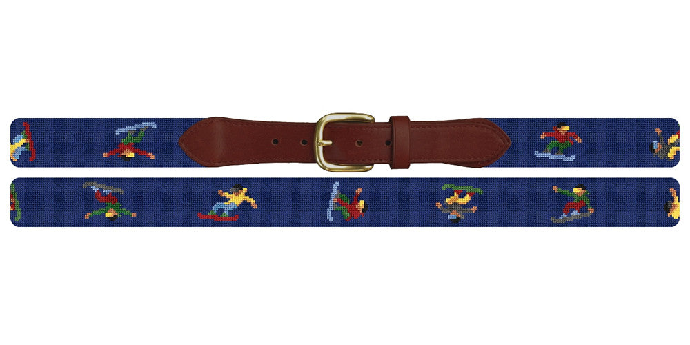 Snowboarding Needlepoint Belt