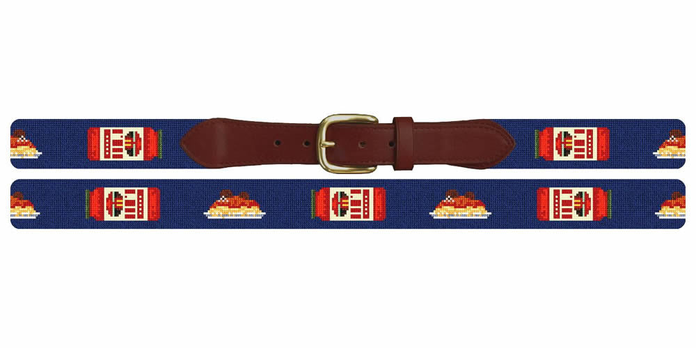 Spaghetti and Sauce Needlepoint Belt